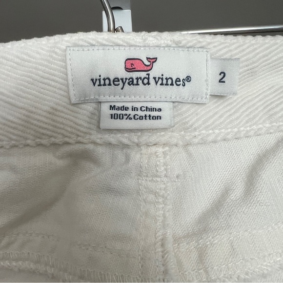 Vineyard Vines White Corduroy Pants SZ 2 Classic Preppy Straight Leg Minimalist - Picture 6 of 7